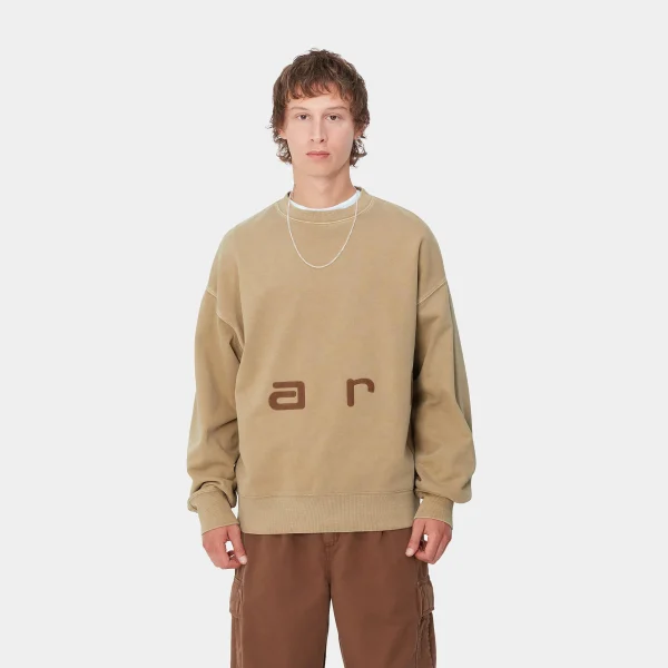 Cheap Carhartt WIP Felt Script Sweat Peanut / Tobacco