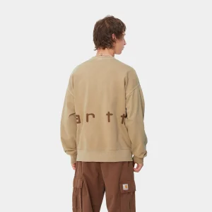 Cheap Carhartt WIP Felt Script Sweat Peanut / Tobacco