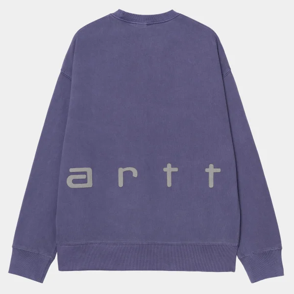 Best Sale Carhartt WIP Felt Script Sweat Aura / Misty Grey