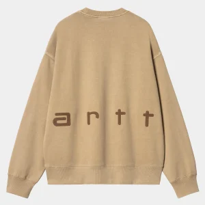 Cheap Carhartt WIP Felt Script Sweat Peanut / Tobacco