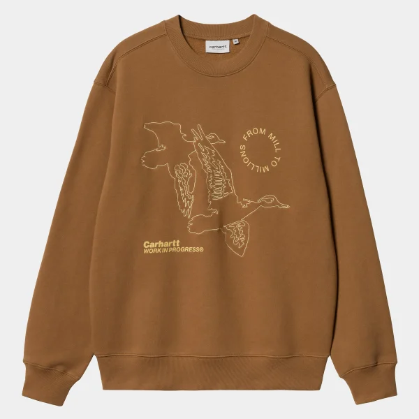 Fashion Carhartt WIP Flying Ducks Sweat Hamilton Brown