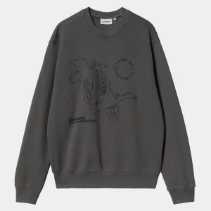 Sale Carhartt WIP Flying Ducks Sweat Graphite