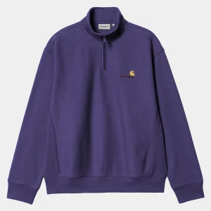 Hot Carhartt WIP Half Zip American Script Sweatshirt Aura