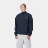 Cheap Carhartt WIP Half Zip American Script Sweatshirt Air Force Blue