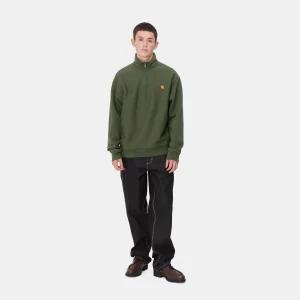 Store Carhartt WIP Half Zip American Script Sweatshirt Tarragon