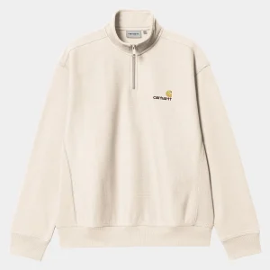 Flash Sale Carhartt WIP Half Zip American Script Sweatshirt Moonbeam