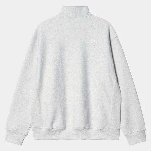 Outlet Carhartt WIP Half Zip American Script Sweatshirt Ash Heather