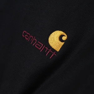 Cheap Carhartt WIP Half Zip American Script Sweatshirt Black