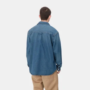 Shop Carhartt WIP Harvey Shirt Jac Blue