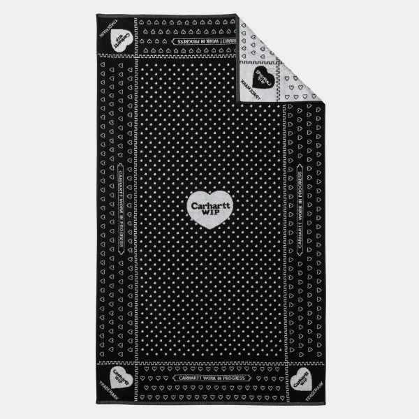 Outlet Carhartt WIP Heart Bandana Towel Heart Bandana Jacquard, Black