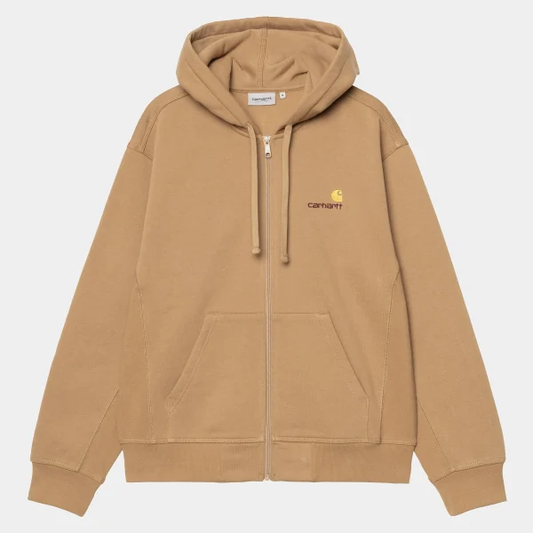 Clearance Carhartt WIP Hooded American Script Jacket Peanut