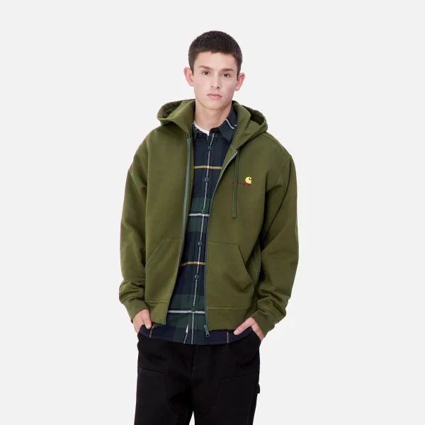 Online Carhartt WIP Hooded American Script Jacket Tarragon