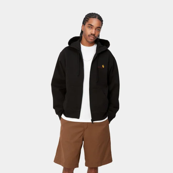 Discount Carhartt WIP Hooded American Script Jacket Black