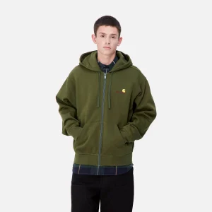 Online Carhartt WIP Hooded American Script Jacket Tarragon