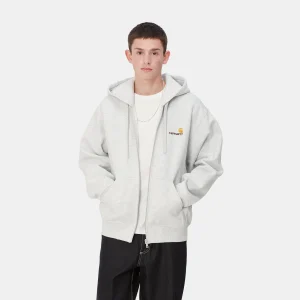 Best Sale Carhartt WIP Hooded American Script Jacket Ash Heather