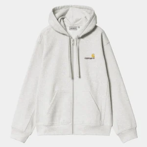 Best Sale Carhartt WIP Hooded American Script Jacket Ash Heather