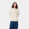 Best Sale Carhartt WIP Hooded American Script Sweatshirt Natural