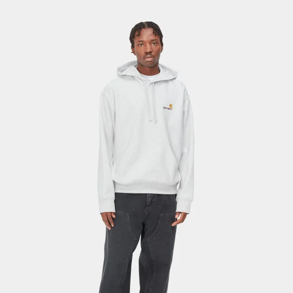 Hot Carhartt WIP Hooded American Script Sweatshirt Ash Heather