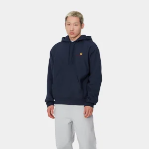 Online Carhartt WIP Hooded American Script Sweatshirt Air Force Blue