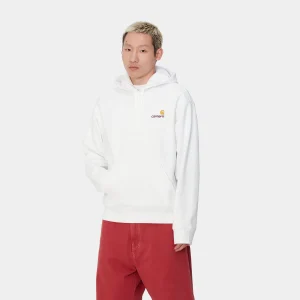 New Carhartt WIP Hooded American Script Sweatshirt White