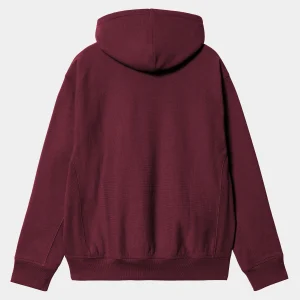 Shop Carhartt WIP Hooded American Script Sweatshirt Malbec