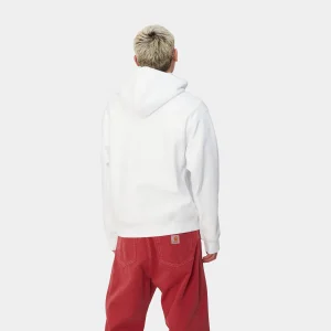 New Carhartt WIP Hooded American Script Sweatshirt White