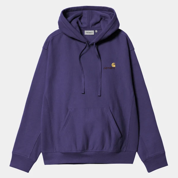 Best Sale Carhartt WIP Hooded American Script Sweatshirt Aura