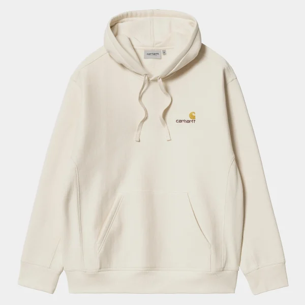 Best Sale Carhartt WIP Hooded American Script Sweatshirt Natural