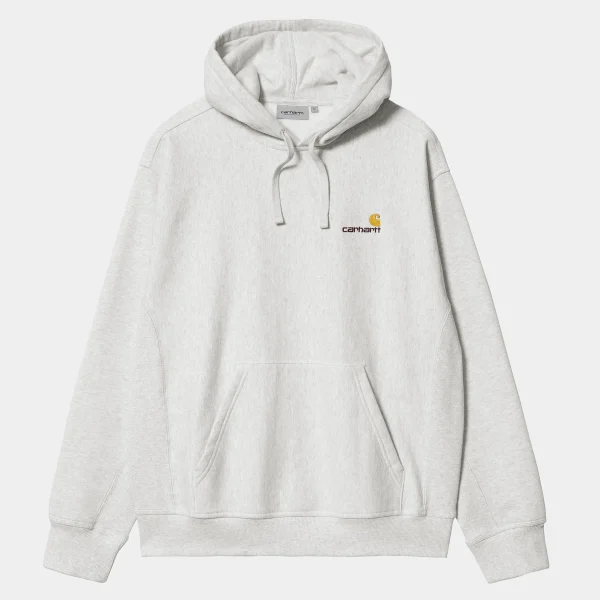 Hot Carhartt WIP Hooded American Script Sweatshirt Ash Heather