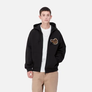 Cheap Carhartt WIP Hooded Brown Ducks Jacket Black