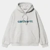 Discount Carhartt WIP Hooded Carhartt Sweatshirt Ash Heather / Duck Blue