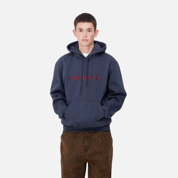 Best Carhartt WIP Hooded Carhartt Sweatshirt Air Force Blue / Malbec