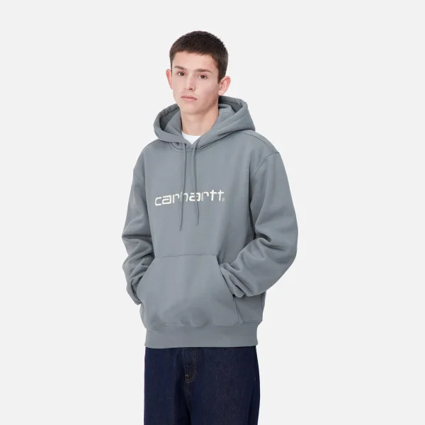 Sale Carhartt WIP Hooded Carhartt Sweatshirt Dove Grey / Wax