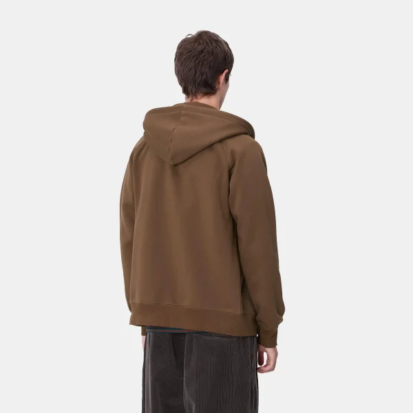 Online Carhartt WIP Hooded Chase Jacket Chocolate / Gold