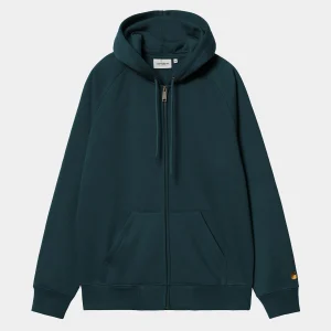 Online Carhartt WIP Hooded Chase Jacket Duck Blue / Gold