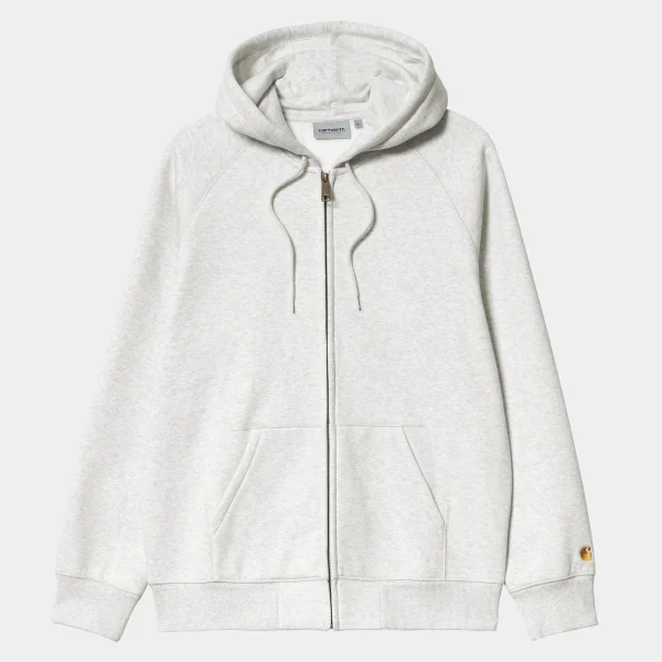 Best Sale Carhartt WIP Hooded Chase Jacket Ash Heather / Gold