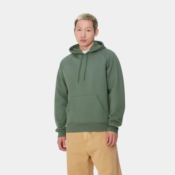 Store Carhartt WIP Hooded Chase Sweatshirt Duck Green / Gold