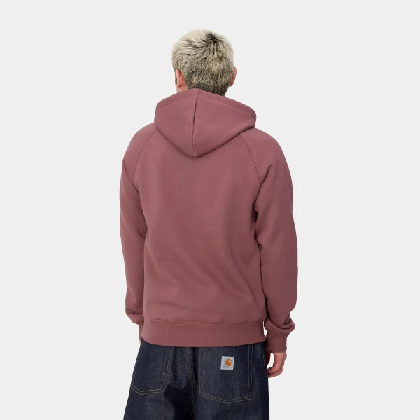 Discount Carhartt WIP Hooded Chase Sweatshirt Dusty Fuchsia / Gold