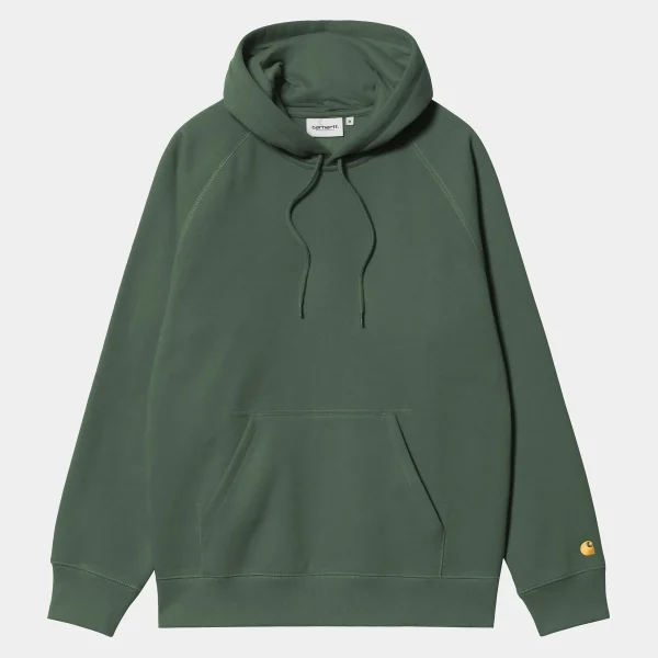 Cheap Carhartt WIP Hooded Chase Sweatshirt Sycamore Tree / Gold