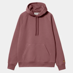 Discount Carhartt WIP Hooded Chase Sweatshirt Dusty Fuchsia / Gold