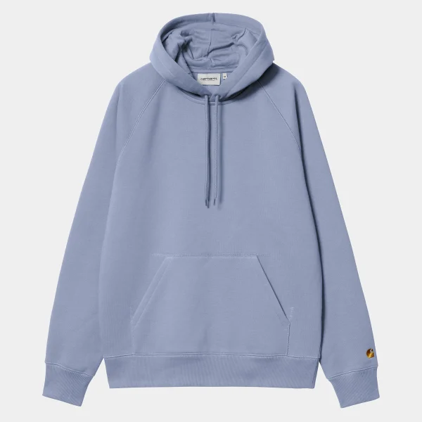 New Carhartt WIP Hooded Chase Sweatshirt Charm Blue / Gold