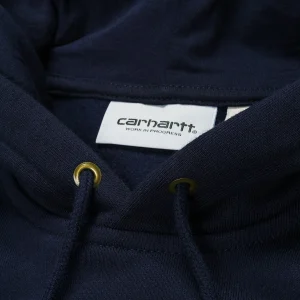 Discount Carhartt WIP Hooded Chase Sweatshirt Dark Navy / Gold