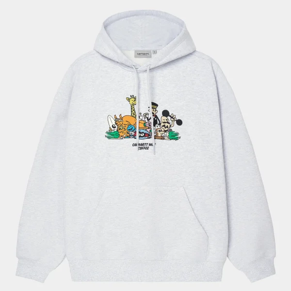 Sale Carhartt WIP Hooded Coffee Sweatshirt FW24 Ash Heather