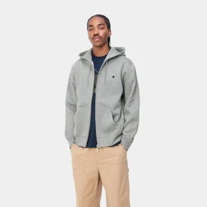 Discount Carhartt WIP Hooded Madison Jacket Grey Heather / Dark Navy