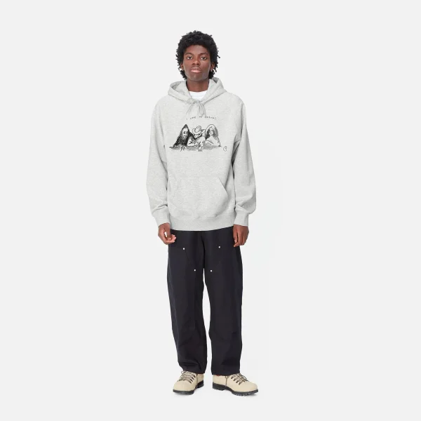 Outlet Carhartt WIP Hooded Pepe Friends Sweat Ash Heather / Black