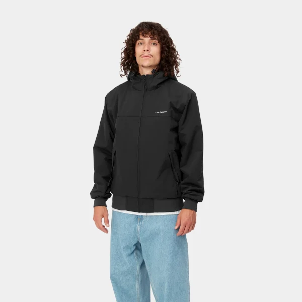 Cheap Carhartt WIP Hooded Sail Jacket Black / White