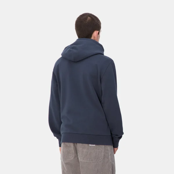 Hot Carhartt WIP Hooded Script Embroidery Sweat Air Force Blue / White