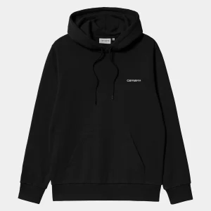 Cheap Carhartt WIP Hooded Script Embroidery Sweat Black / White