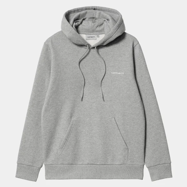 Cheap Carhartt WIP Hooded Script Embroidery Sweat Grey Heather / White