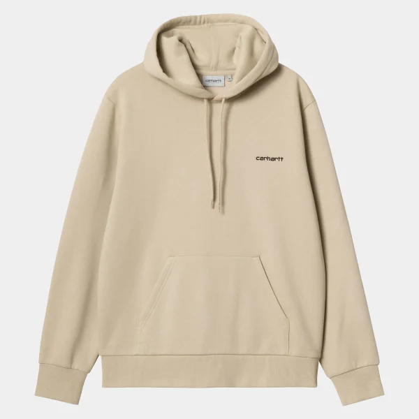 Best Sale Carhartt WIP Hooded Script Embroidery Sweat Wall / Black